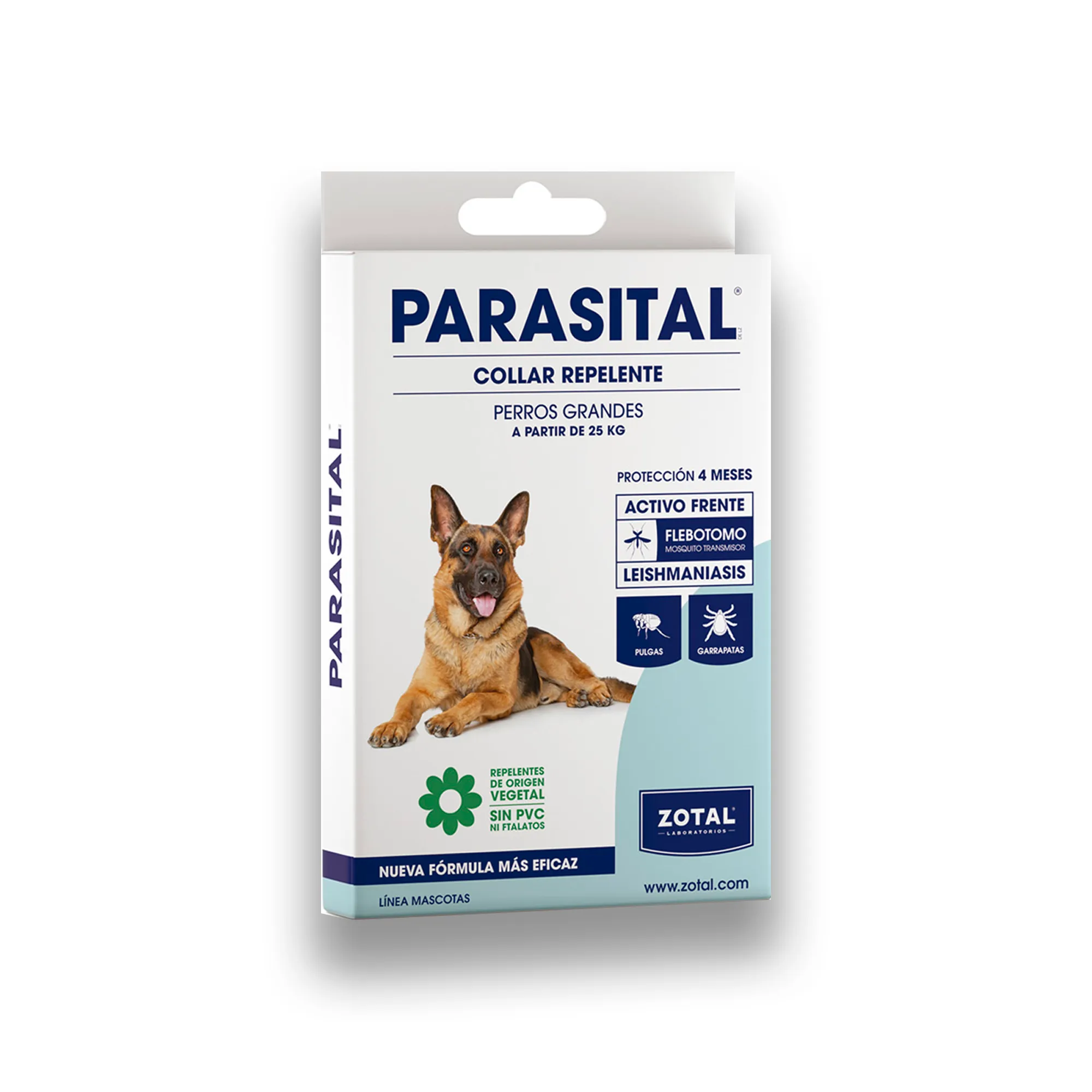 Collar Antiparasitario Natural PARASITAL – Protección para Perros Grandes (+25kg) sin Insecticidas Muy Eficaz contra Garrapatas, Pulgas y Mosquitos