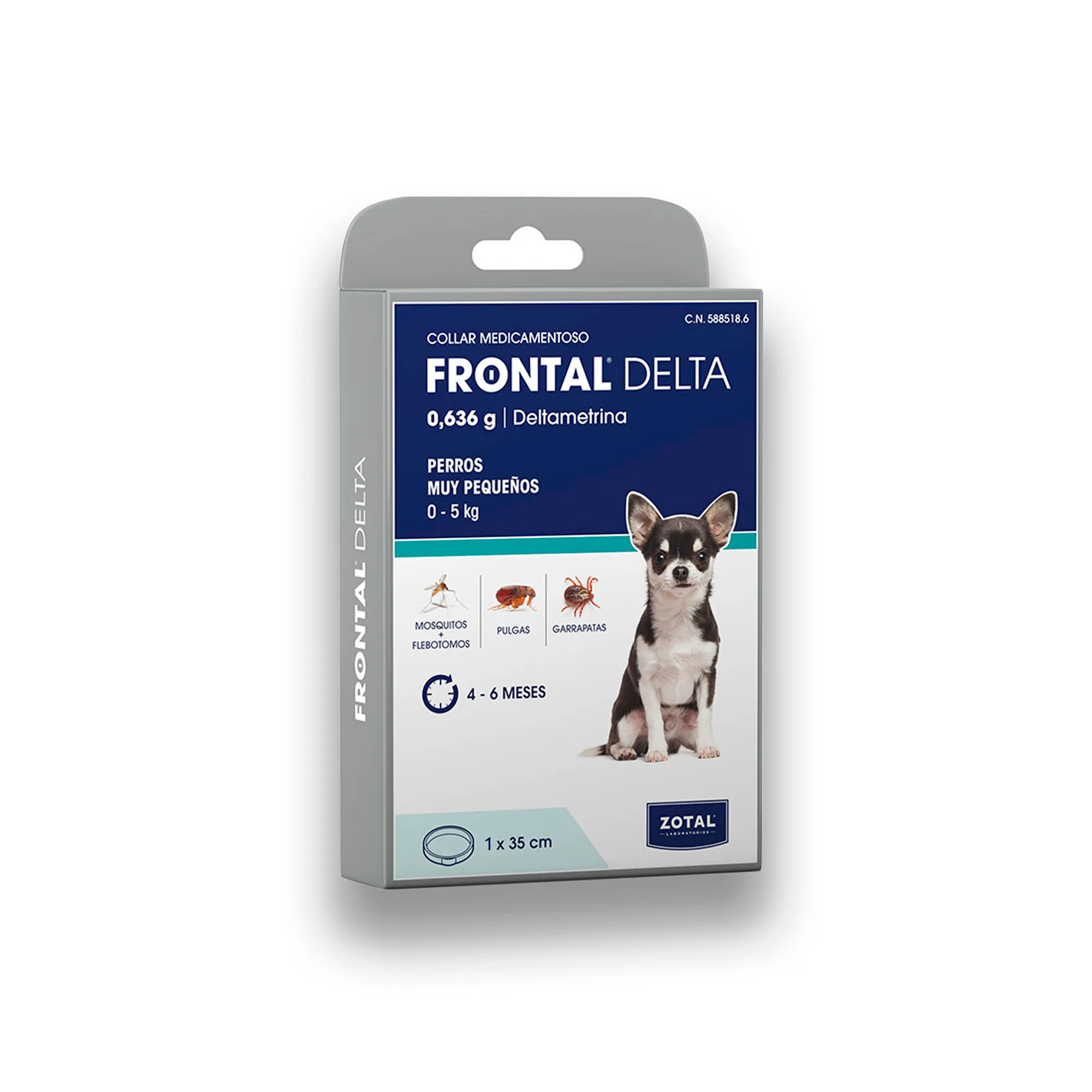 Collar antiparasitario para perros pequeños