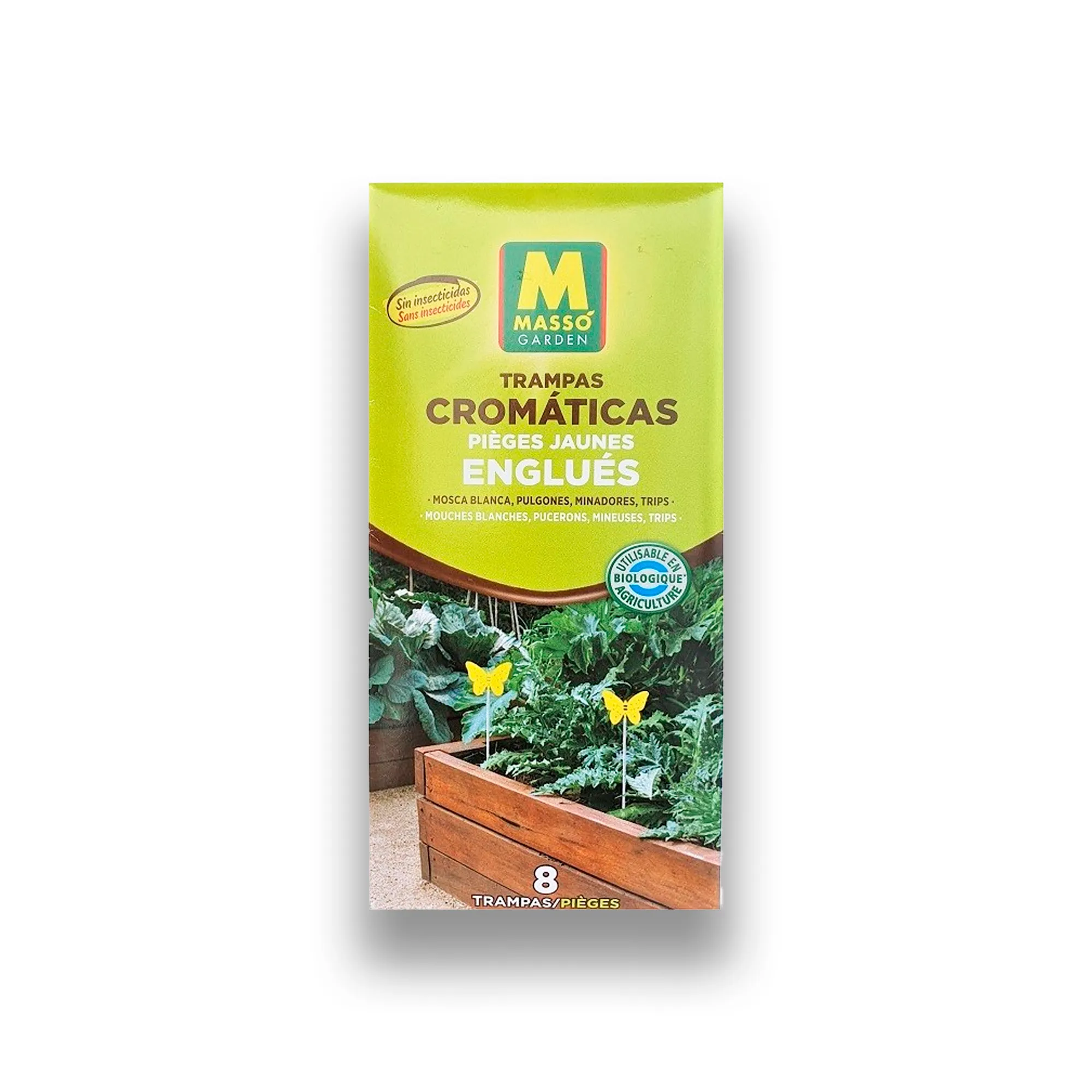Trampa Cromática Sin Insecticidas contra Mosca Blanca, Pulgones, Minadores y Trips