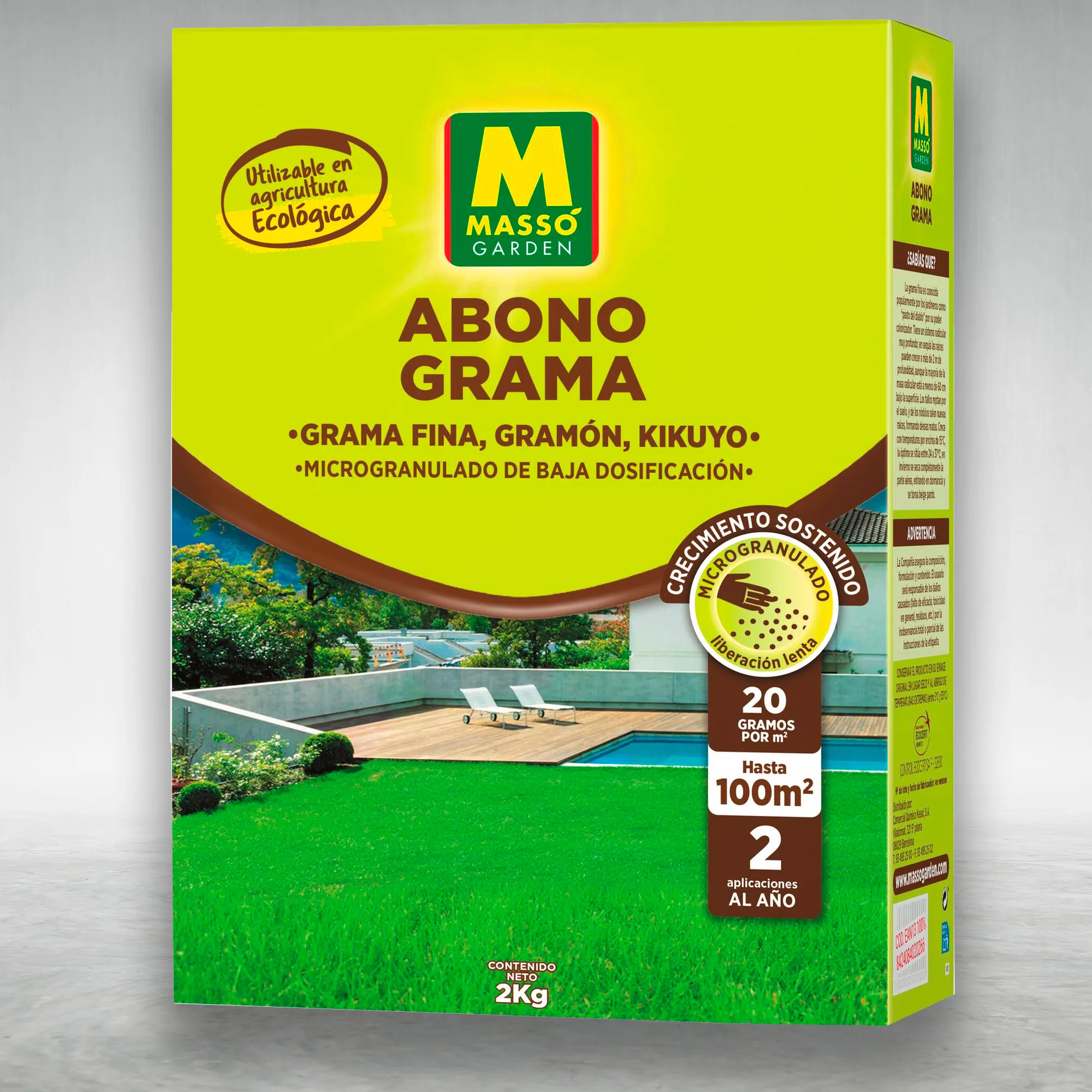 Abono Grama ECO 2 kg Massó Garden para kikuyo y gramón