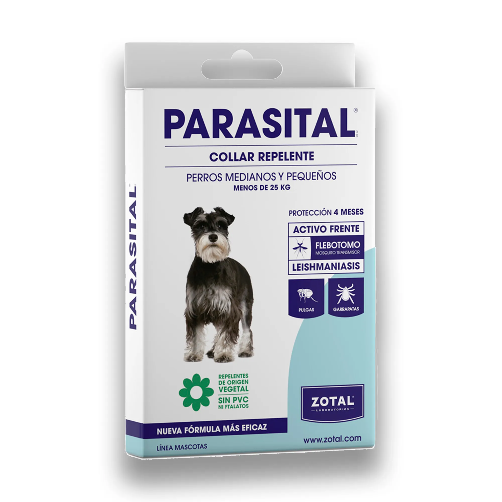 PARASITAL Collar Repelente para Perros Pequeños y Medianos <25kg